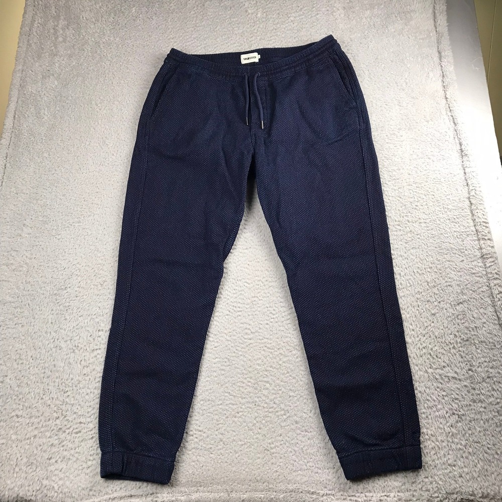 Taylor Stitch Apres Pants Men XL (36x29)Indigo Sashiko Waffle Knit Lounge Jogger